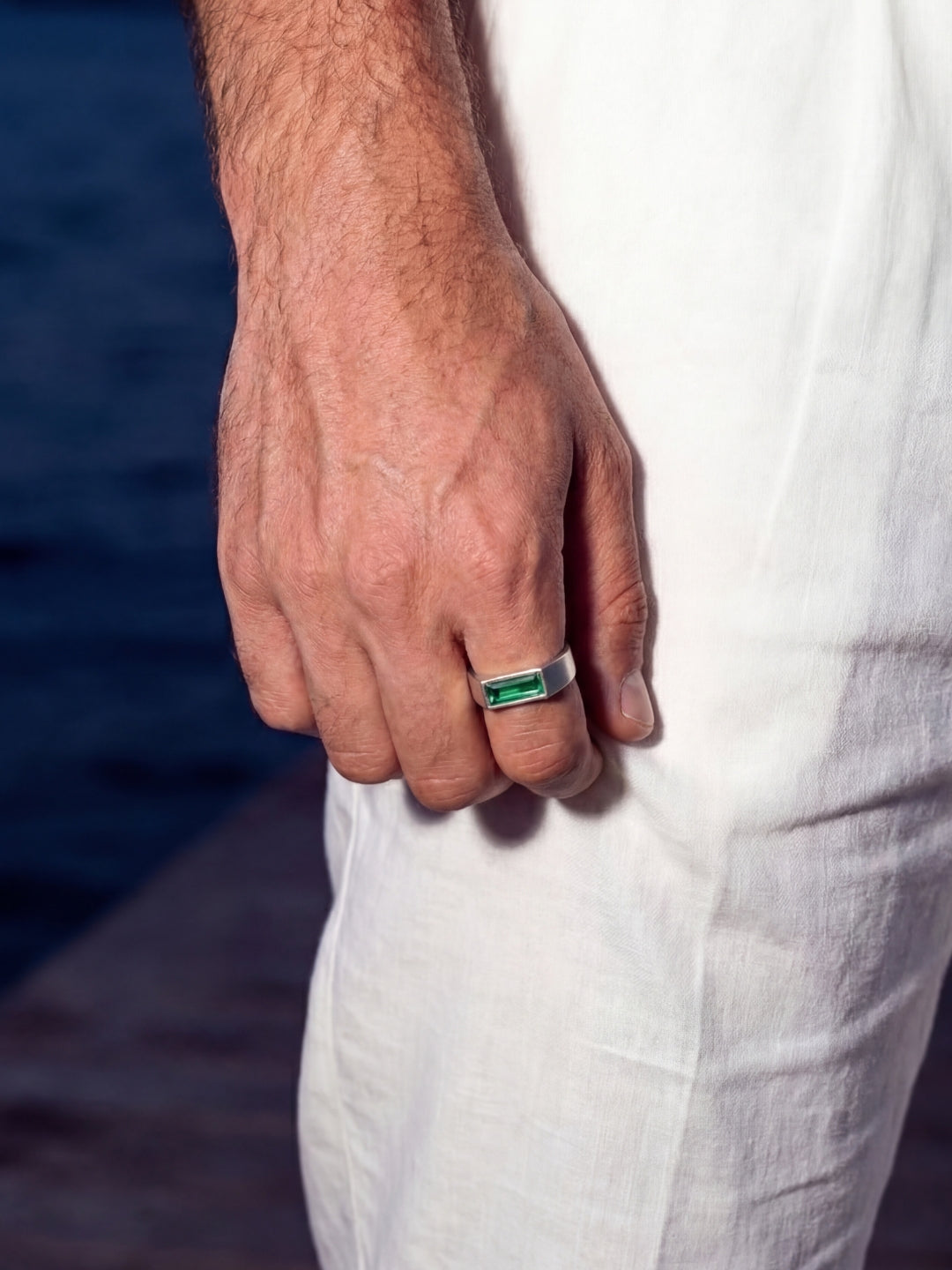 GREEN COMO RING | Silver